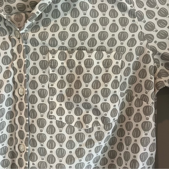Women’s size Small grey long sleeve air balloon button up shirt blouse Merona - Picture 3 of 7